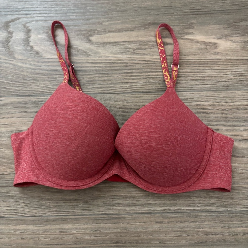 Aerie Real Sunnie Demi bra Red / Gold Holiday Sz 34C